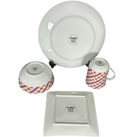 TableTops Gallery Gingham Dinnerware 4-Piece Place Setting - Picture 6 of 10